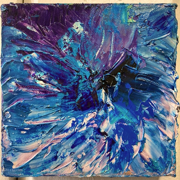 Oil painting original abstract 6x6”